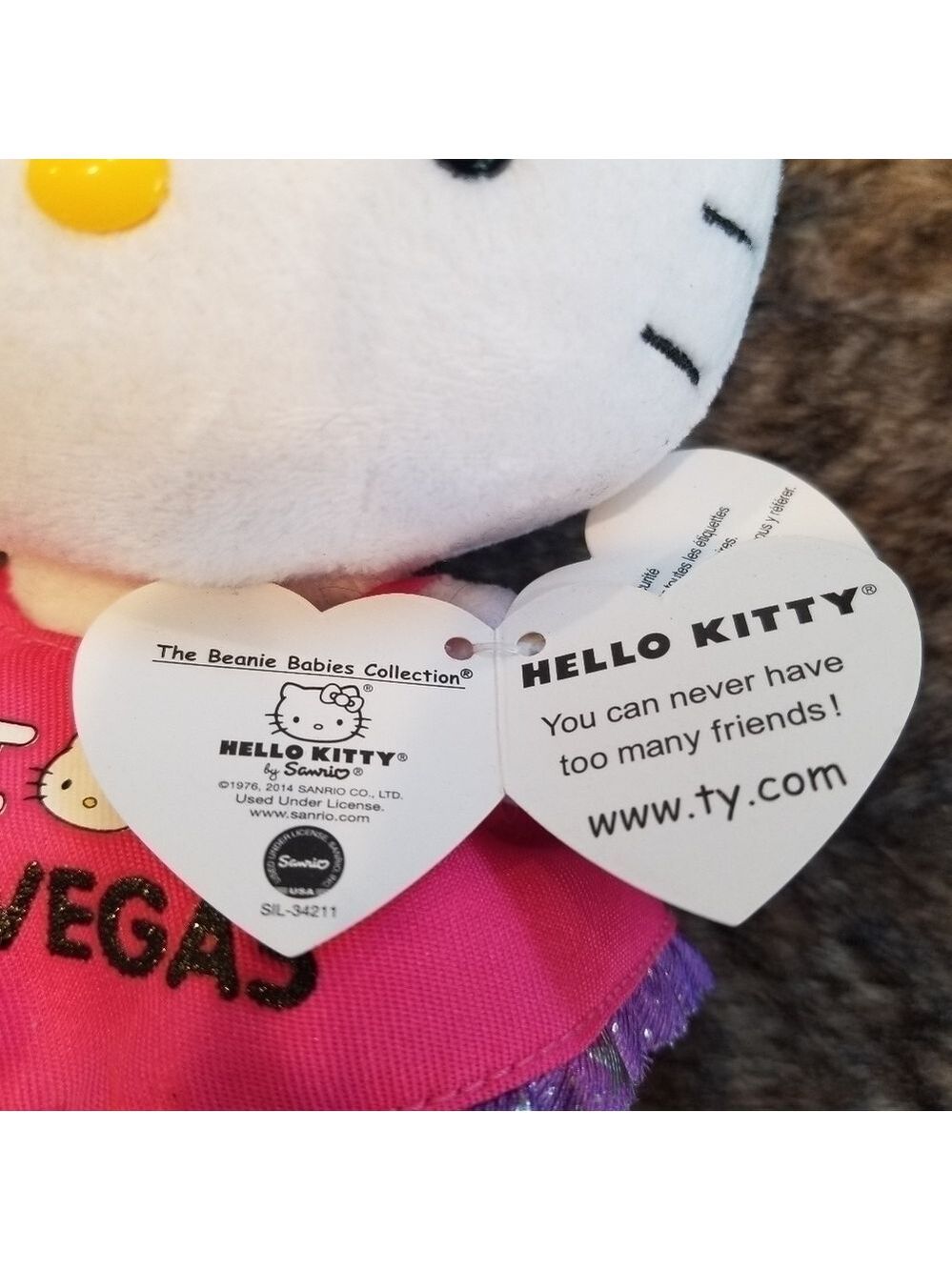 Ty Beanie Babies I ❤ Las Vegas plush Hello Kitty - Picture 5 of 7